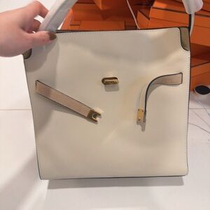 Elegant Cream Designer Handbag